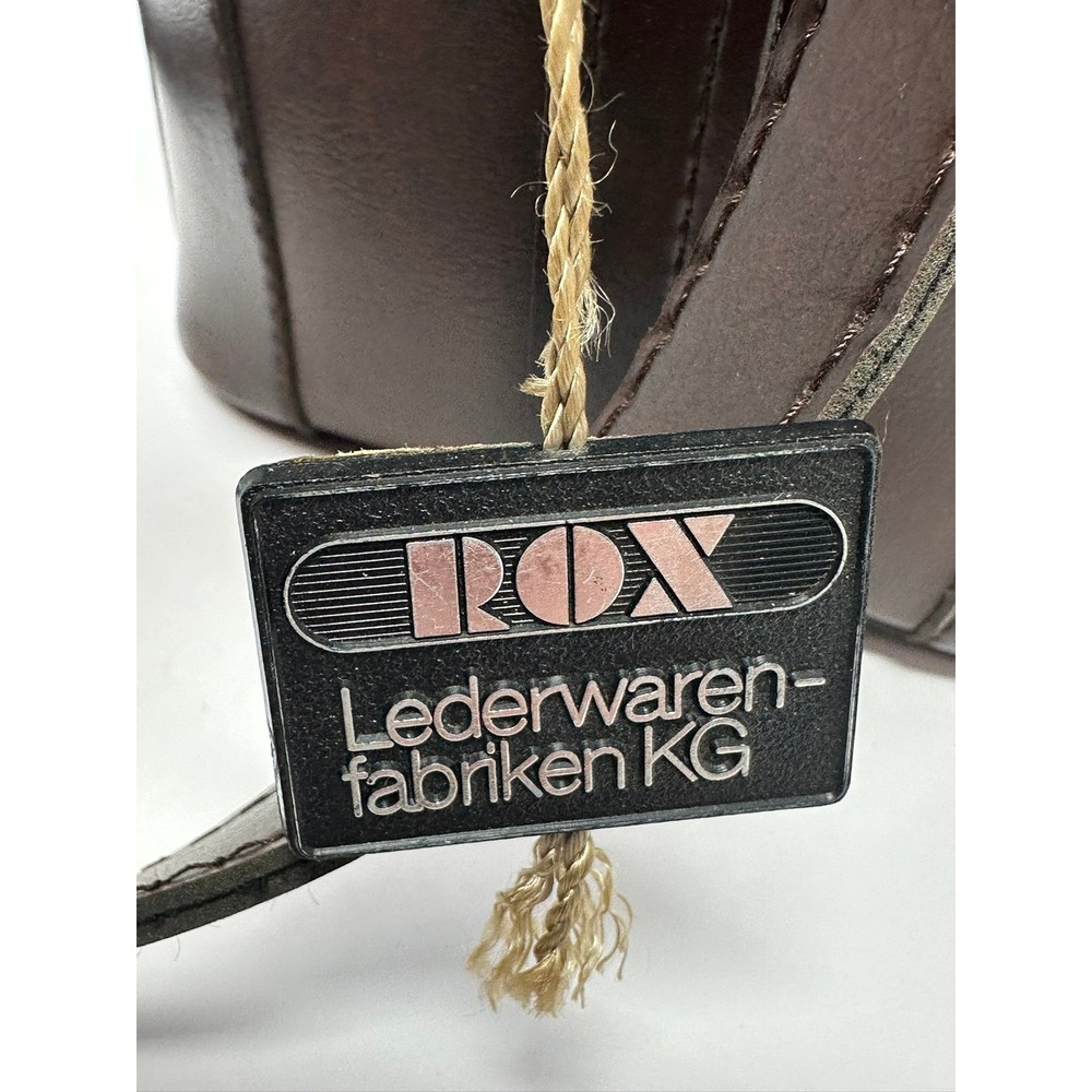 ROX Lederwaren-fabriken KG Vintage Brown Leather Camera Bag Made in Germany B7 - Picture 3 of 9